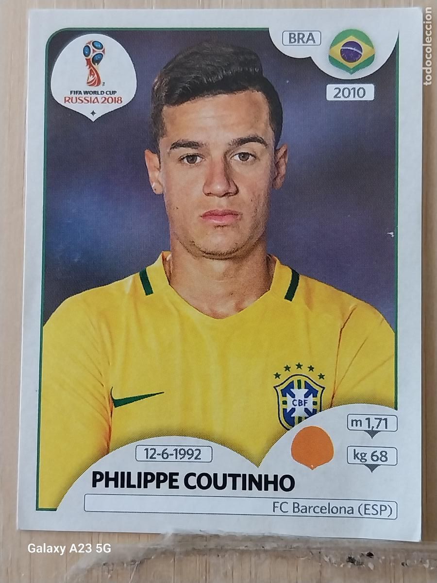 Cromos de f&uacute;tbol: 367 COUTINHO BRASIL PANINI WORLD CUP RUSIA 2018CROMO SIN PEGAR NUNCA ORIGINAL PANINI