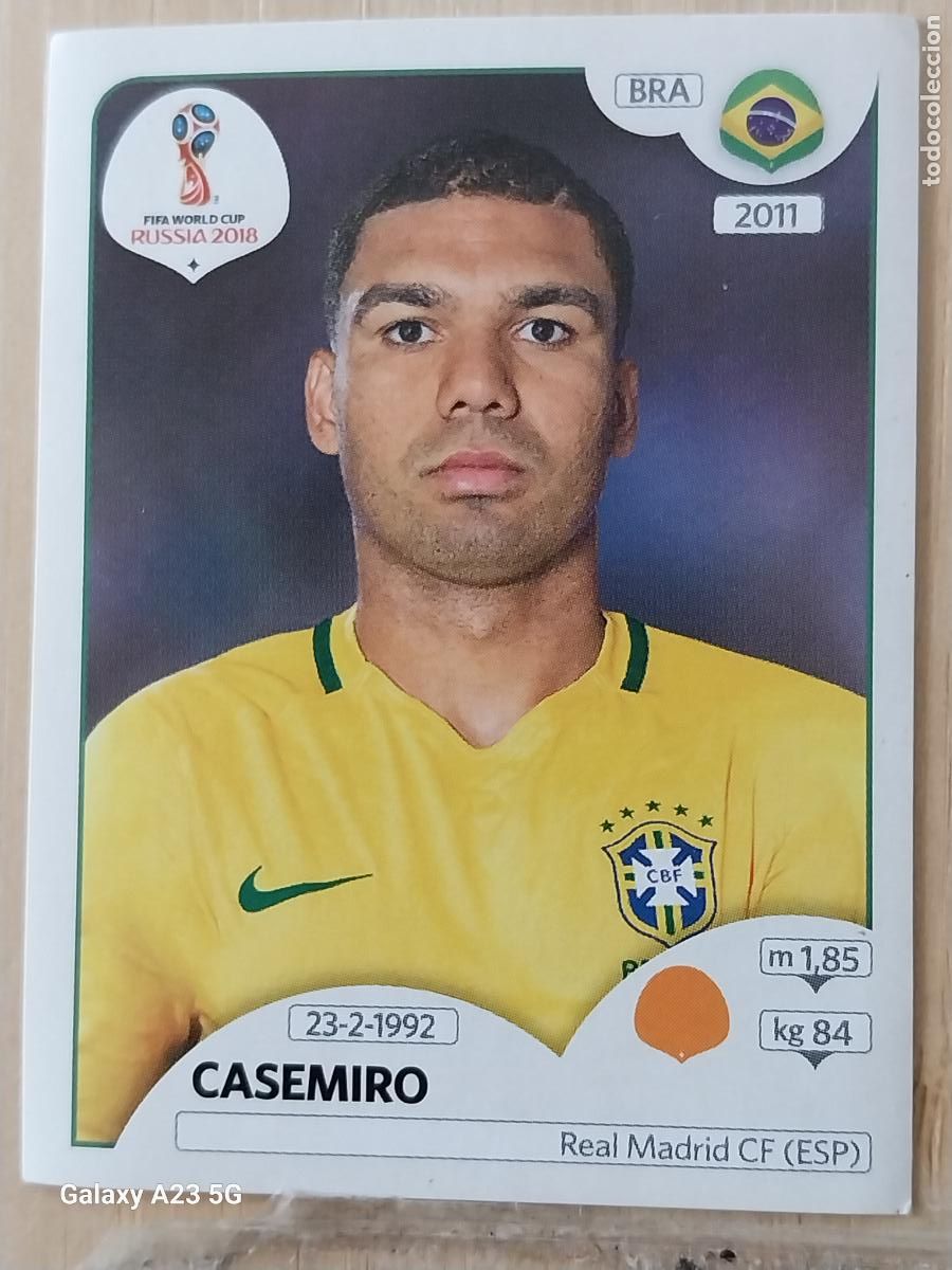 Cromos de f&uacute;tbol: 364 CASEMIRO * BRASIL PANINI WORLD CUP RUSIA 2018 CROMO SIN PEGAR NUNCA ORIGINAL PANINI