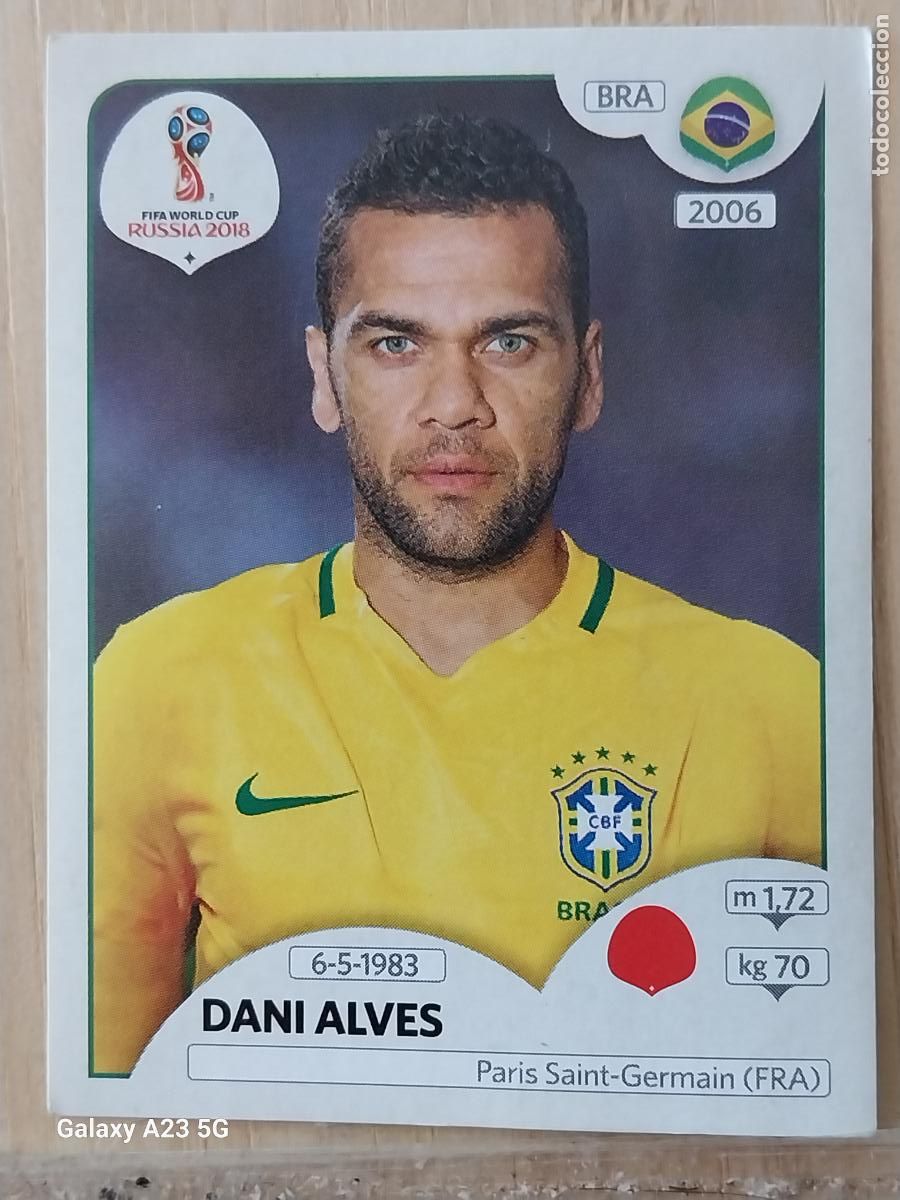 Cromos de f&uacute;tbol: 355 ALVES * BRASIL PANINI WORLD CUP RUSIA 2018 CROMO SIN PEGAR NUNCA ORIGINAL PANINI
