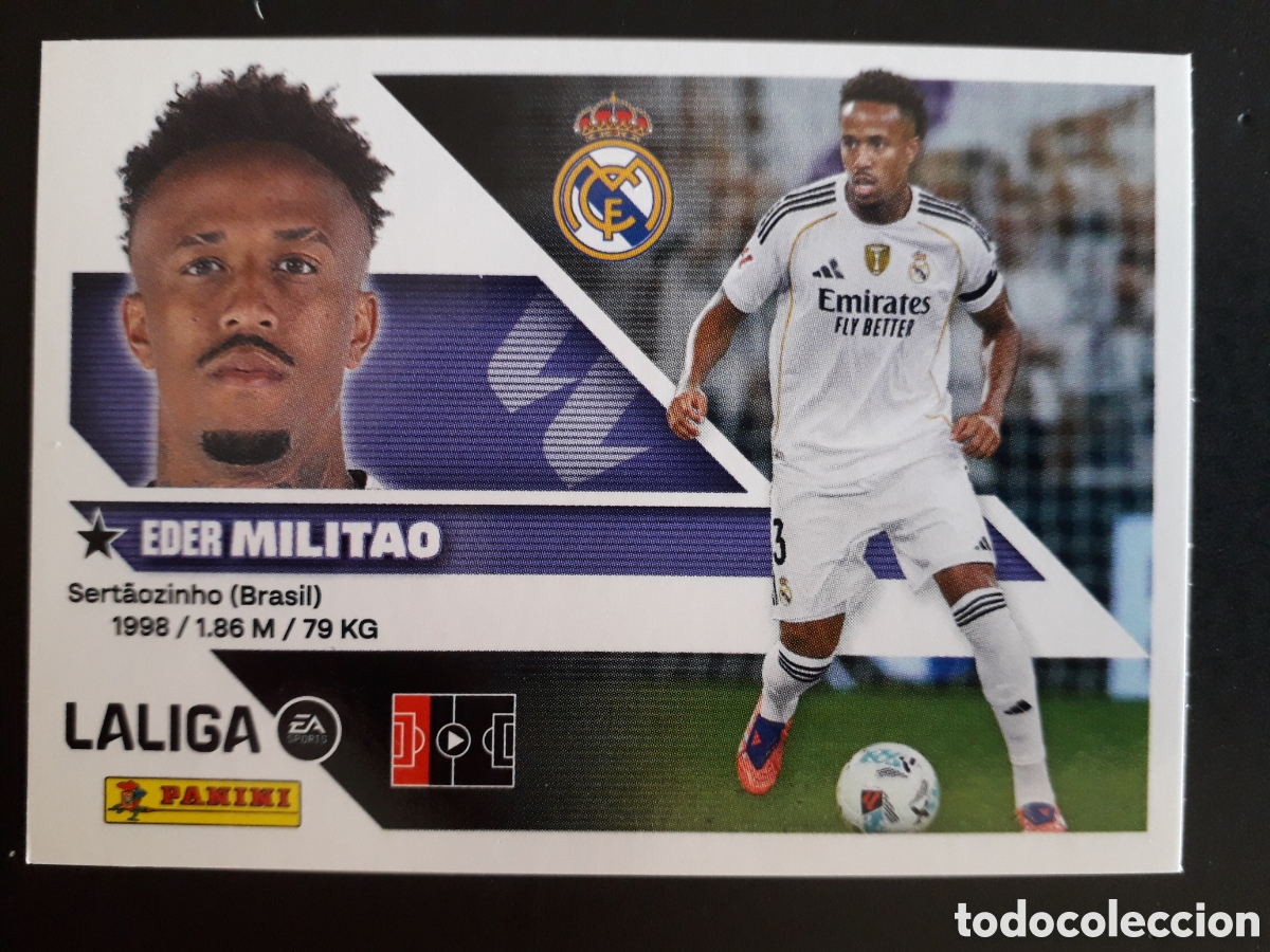Cartes &agrave; collectionner de Football: MILITAO REAL MADRID N&deg; 6 ED ESTE 2026 2027 26 27 SIN PEGAR PEDIDO M&Iacute;NIMO 3&euro;