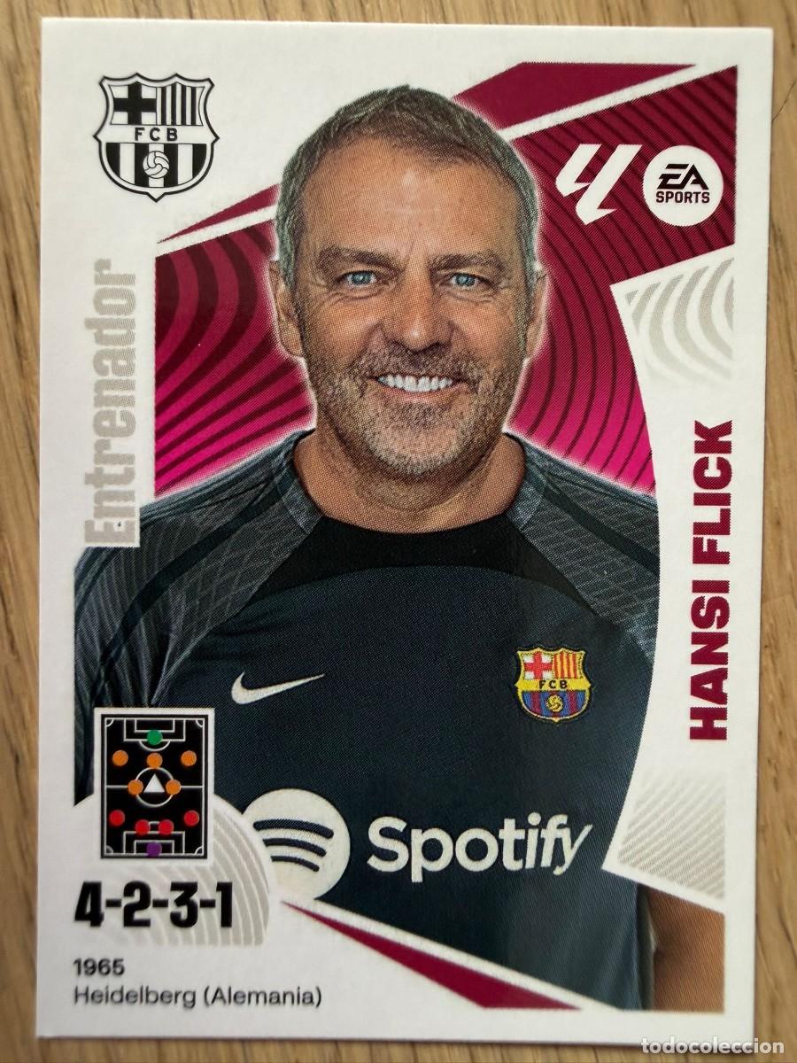 Cromos de f&uacute;tbol: 2 HANSI FLICK ENTRENADOR BARCELONA 24 25 2024 2025 LIGA EA SPORTS COLECCIONES ESTE SIN PEGAR STICKER