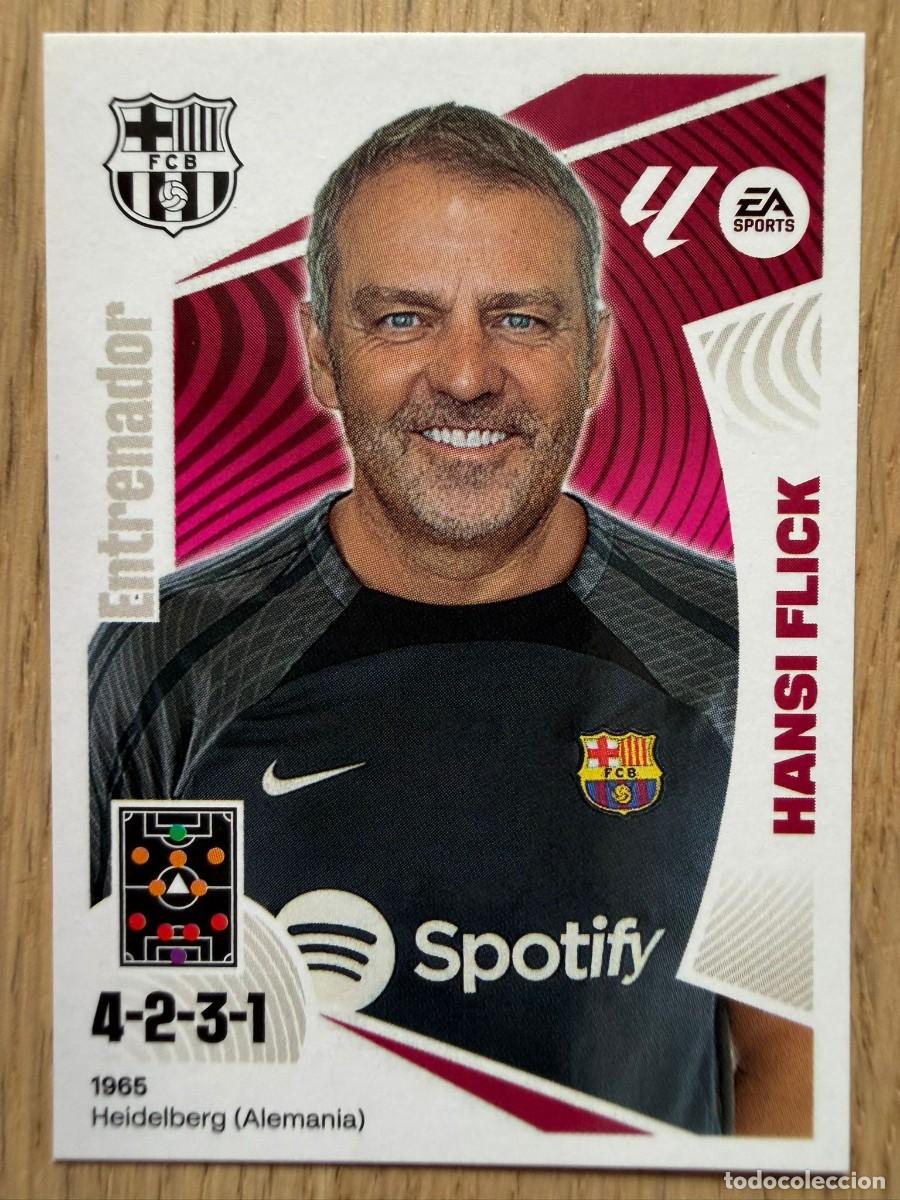 Cromos de f&uacute;tbol: 2 HANSI FLICK ENTRENADOR BARCELONA 24 25 2024 2025 LIGA EA SPORTS COLECCIONES ESTE SIN PEGAR STICKER