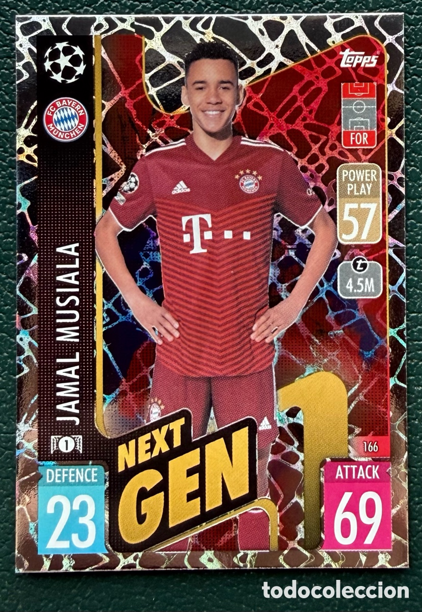 Cromos de f&uacute;tbol: 166 JAMAL MUSIALA FC BAYERN MUNICH NEXT GEN FICHAS MATCH ATTAX CHAMPIONS TOPPS 2021 2022 21 22