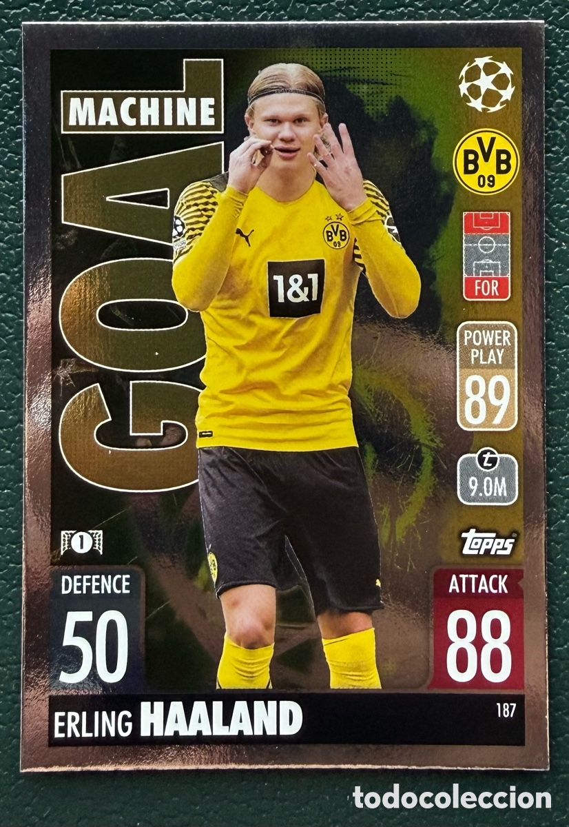 Figurine di Calcio: 187 ERLING HAALAND BORUSSIA DORTMUND FICHAS MATCH ATTAX CHAMPIONS TOPPS 2021 2022 21 22
