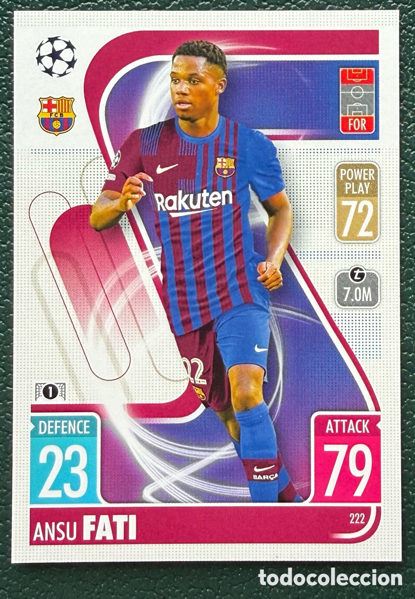 Cartes &agrave; collectionner de Football: 222 ANSU FATI FC BARCELONA FICHAS MATCH ATTAX CHAMPIONS TOPPS 2021 2022 21 22