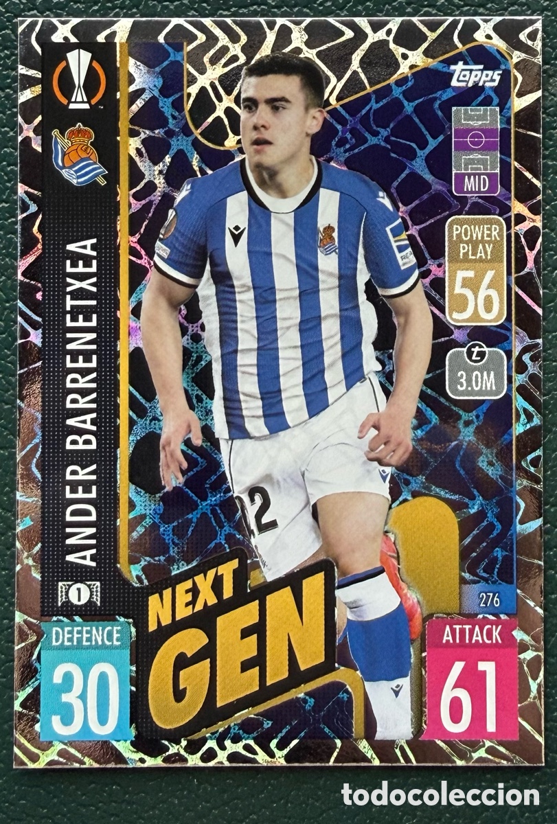 Cartes &agrave; collectionner de Football: 276 BARRENETXEA REAL SOCIEDAD NEXT GEN FICHAS MATCH ATTAX CHAMPIONS TOPPS 2021 2022 21 22