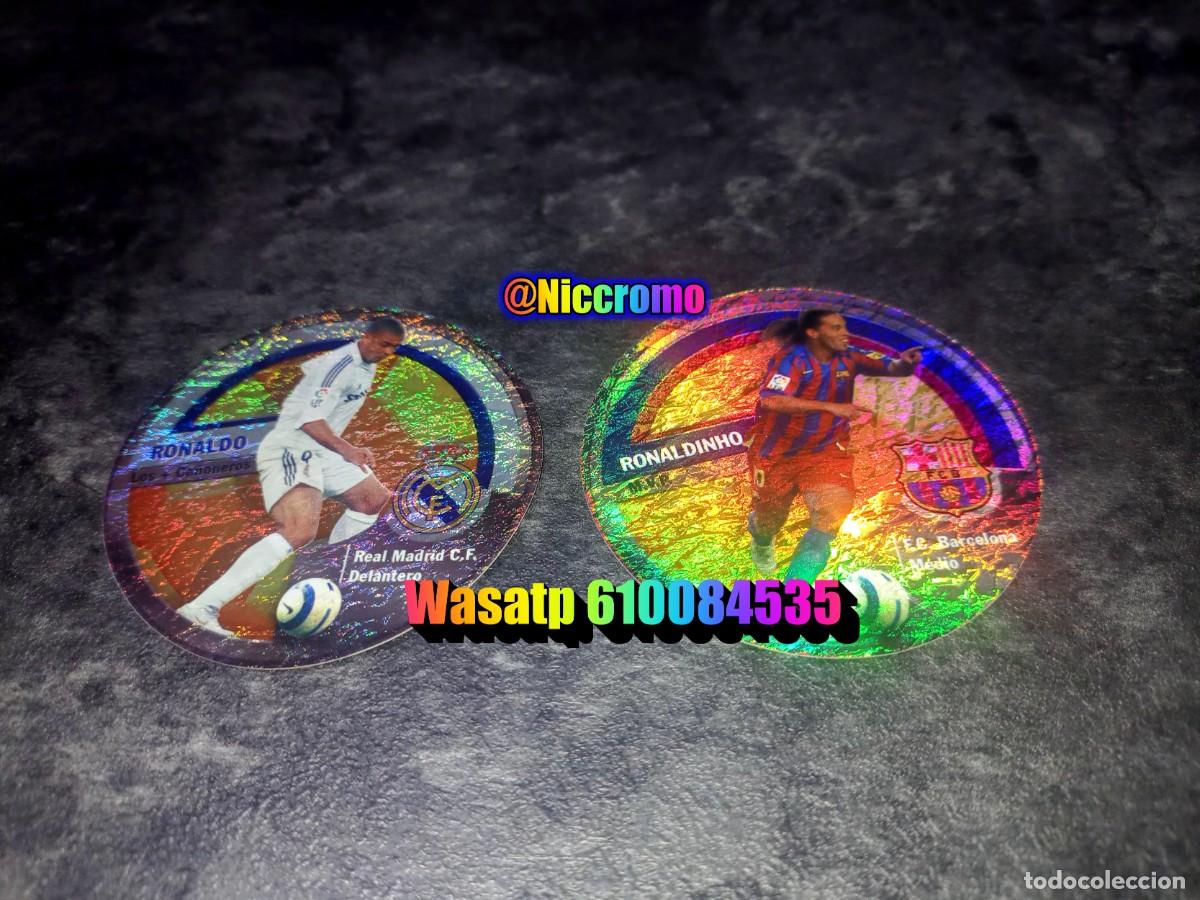 Cromos de f&uacute;tbol: ronaldo real madrid + ronaldinho barcelona liga 2005 2006 natillas danet mundicromo niccromo