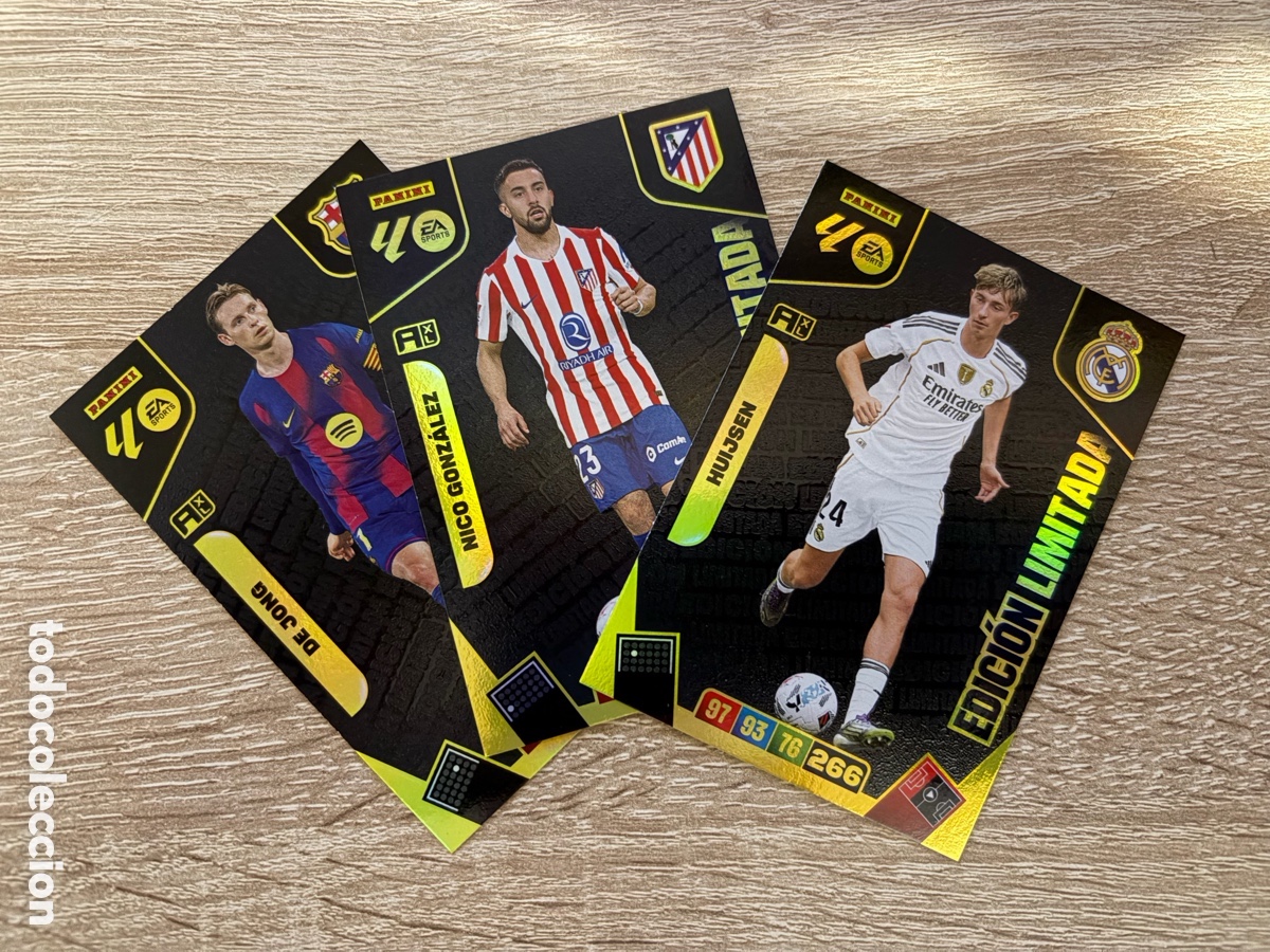 Cromos de f&uacute;tbol: EDICIONES LIMITADAS ADRENALYN 2025 2026 25 26 REAL MADRID BARCELONA Y ATL&Eacute;TICO DE MADRID MEGAPACK