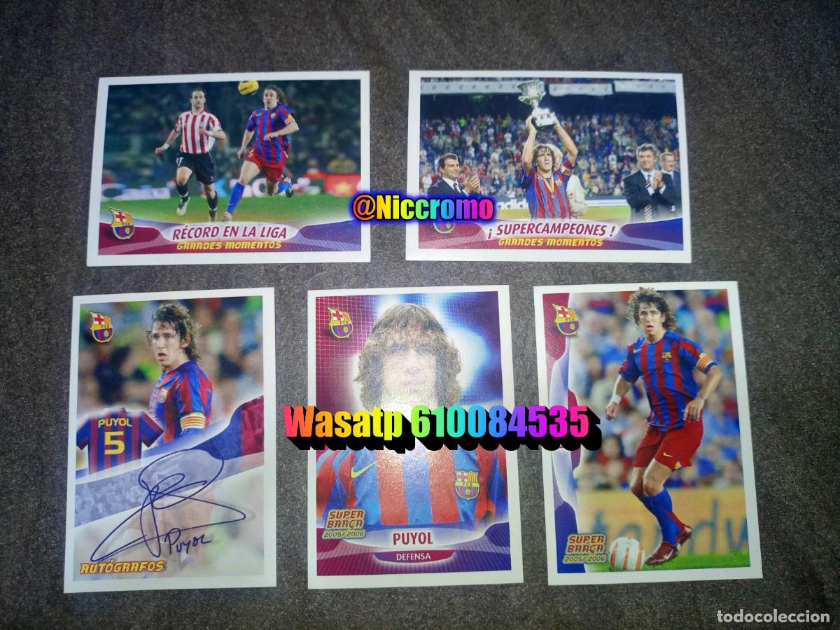Cromos de f&uacute;tbol: puyol barcelona 5 cromos nuevos diferentes sin pegar super barca 2004 panini niccromo