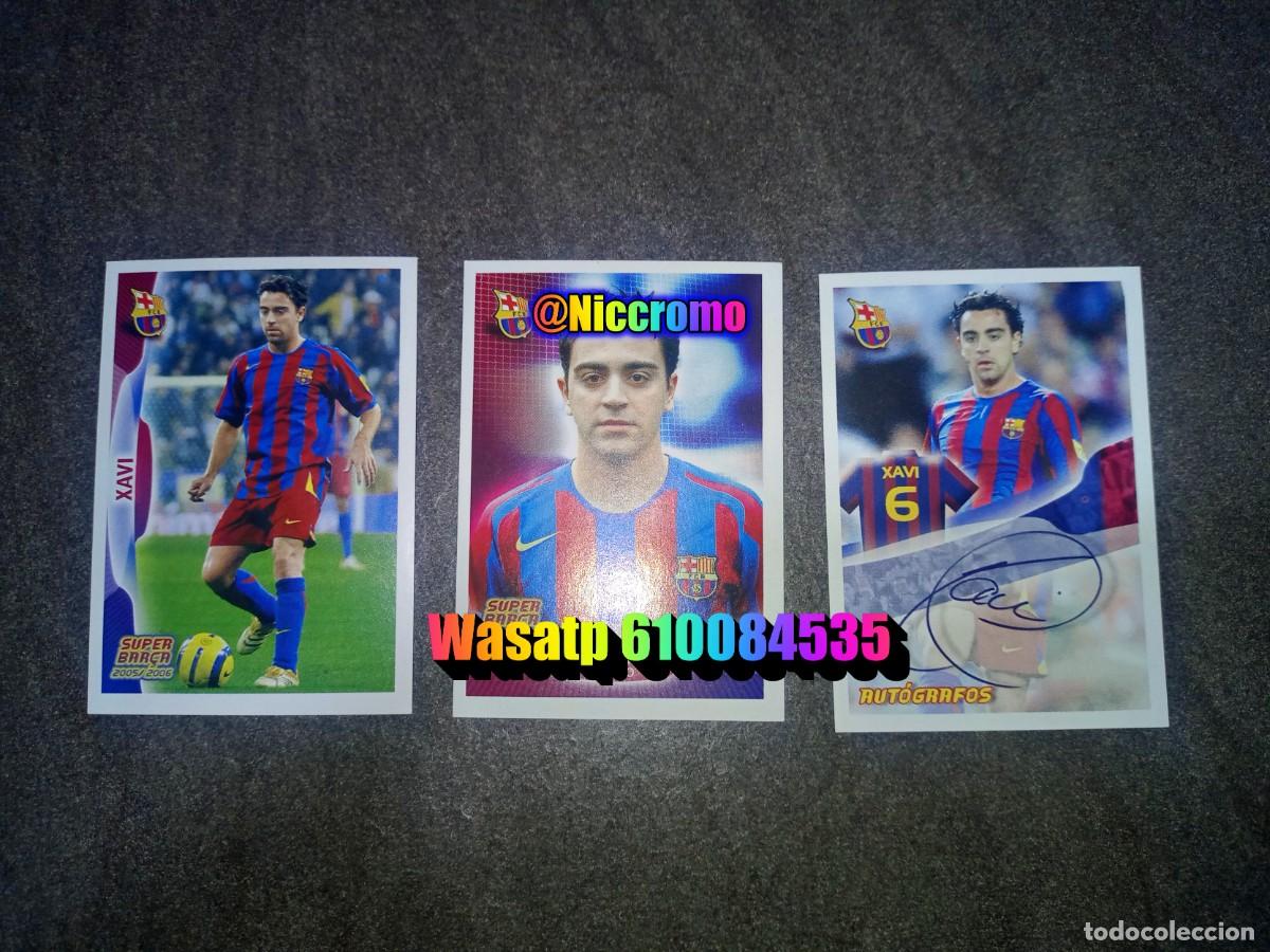 Cromos de f&uacute;tbol: xavi barcelona 3 cromos nuevos diferentes sin pegar super barca 2004 panini niccromo