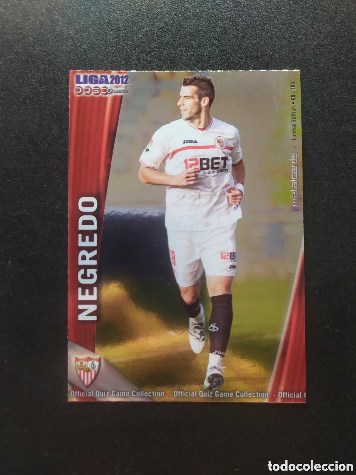 Cromos de f&uacute;tbol: Mundicromo fichas Liga 2011 2012 11 12 Negredo metalcards limited edition n&deg; 129 Sevilla