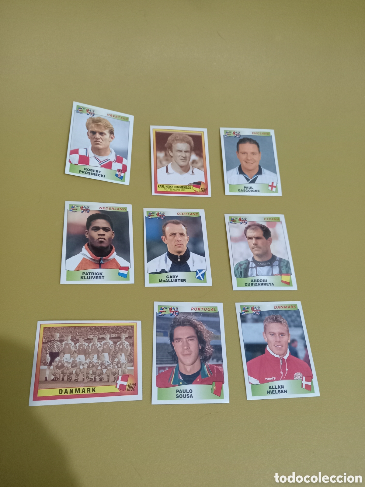Cromos de f&uacute;tbol: Lote 17 cromos Eurocopa 96 Panini. Rummennigge, Gascoine, Kluivert, McAllister, Zubizarreta....