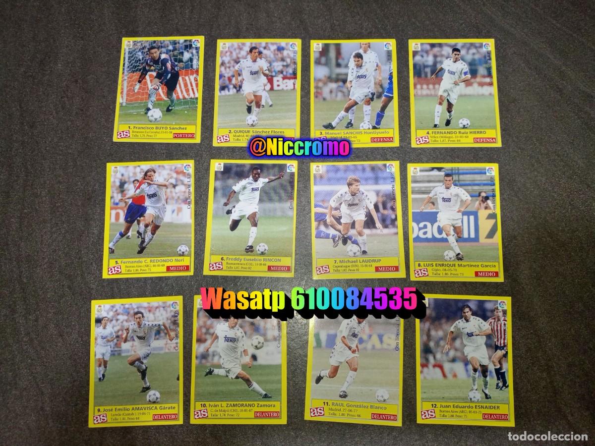 Cromos de f&uacute;tbol: real madrid 12 cromos sin pegar liga as 95 96 album futbol 1995 1996 niccromo