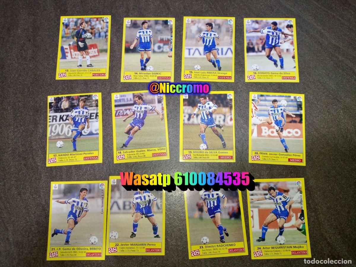 Cromos de f&uacute;tbol: deportivo coru&ntilde;a 12 cromos sin pegar liga as 95 96 album futbol 1995 1996 niccromo
