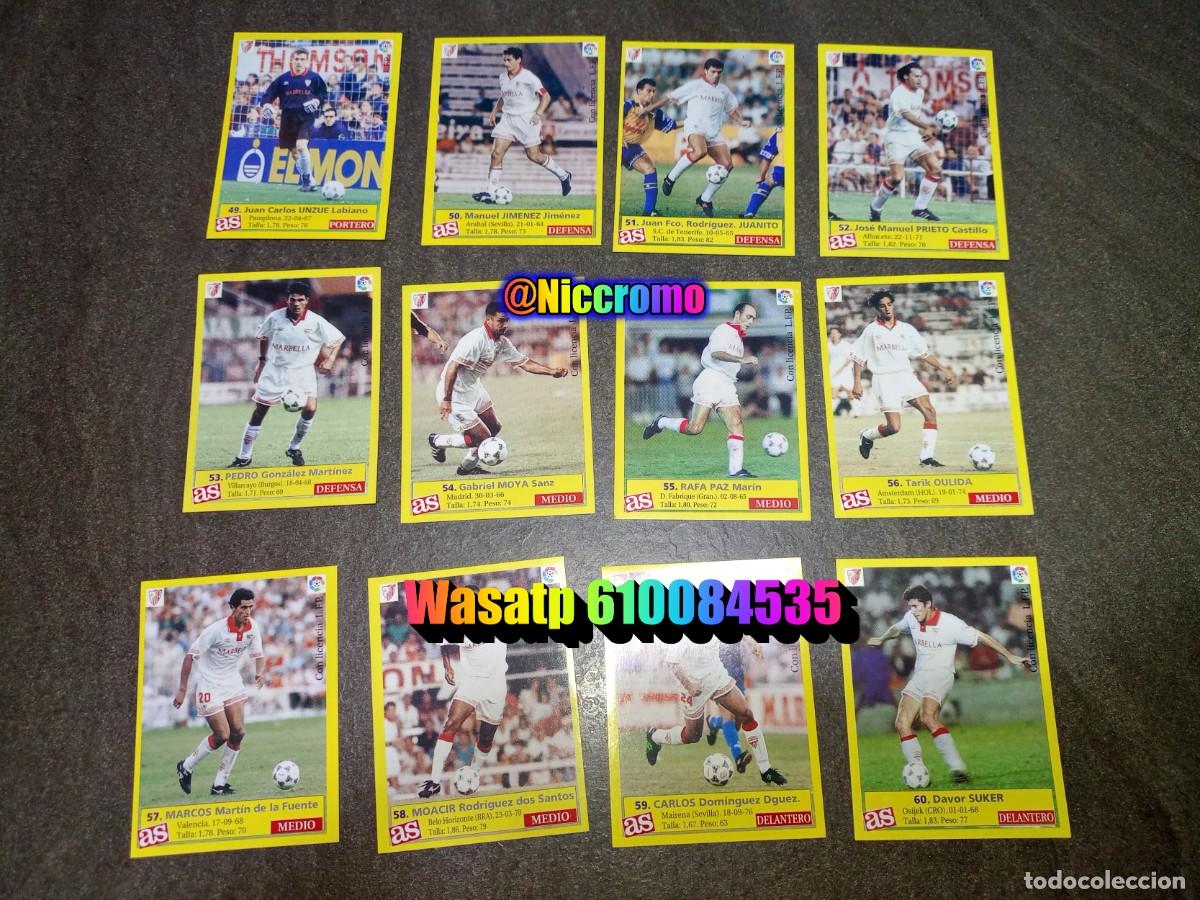 Cromos de f&uacute;tbol: sevilla 12 cromos sin pegar liga as 95 96 album futbol 1995 1996 niccromo
