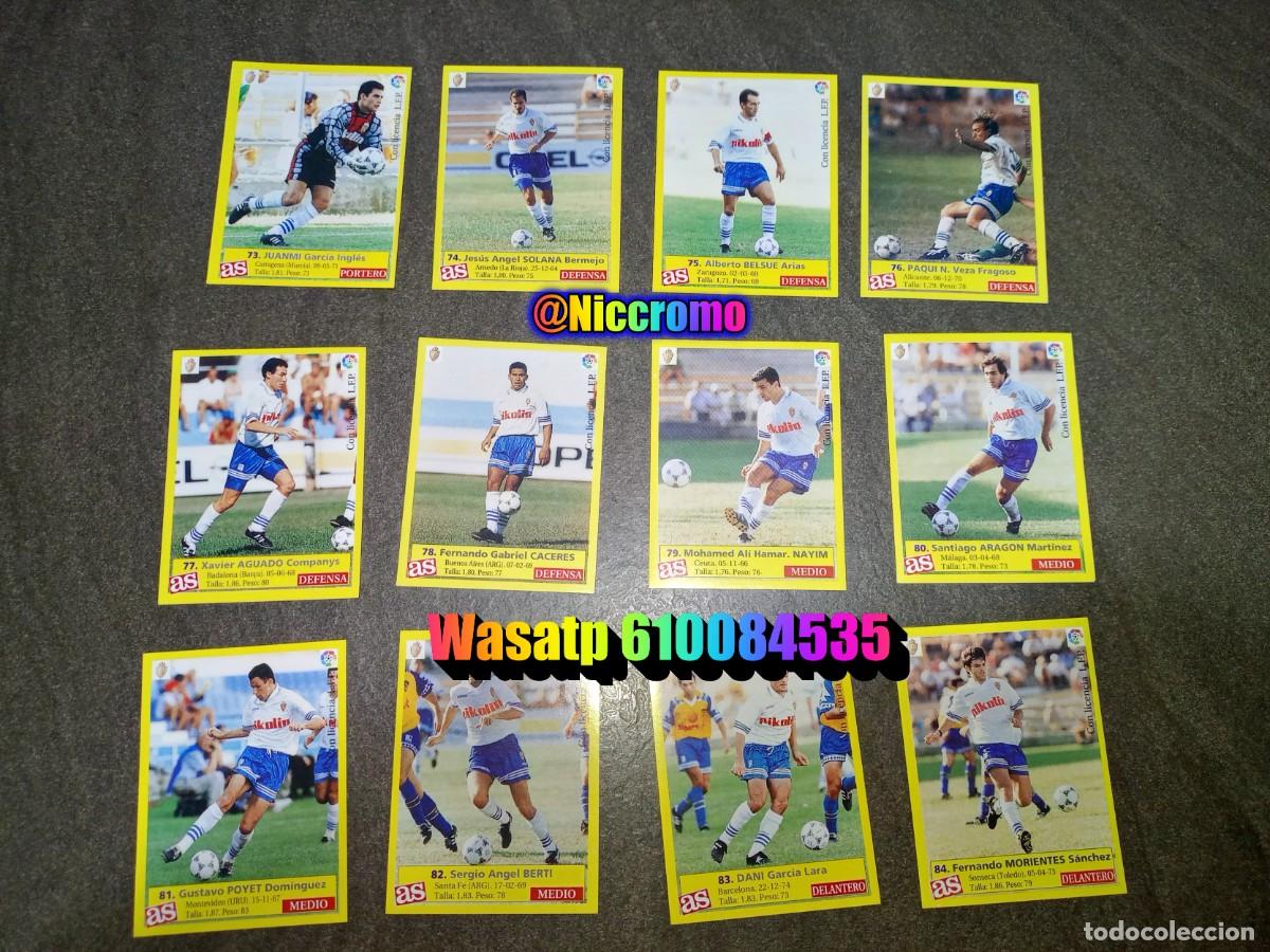 Cromos de f&uacute;tbol: zaragoza 12 cromos sin pegar liga as 95 96 album futbol 1995 1996 niccromo