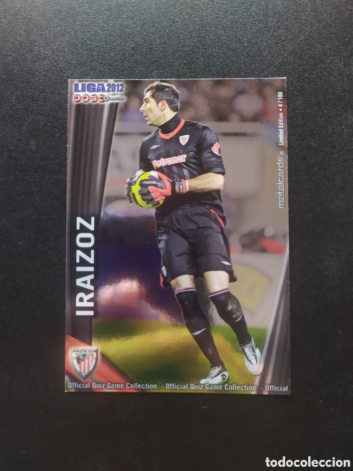 Cromos de f&uacute;tbol: Mundicromo fichas Liga 2011 2012 11 12 Iraizoz metalcards limited edition n&deg; 139 Athletic Bilbao