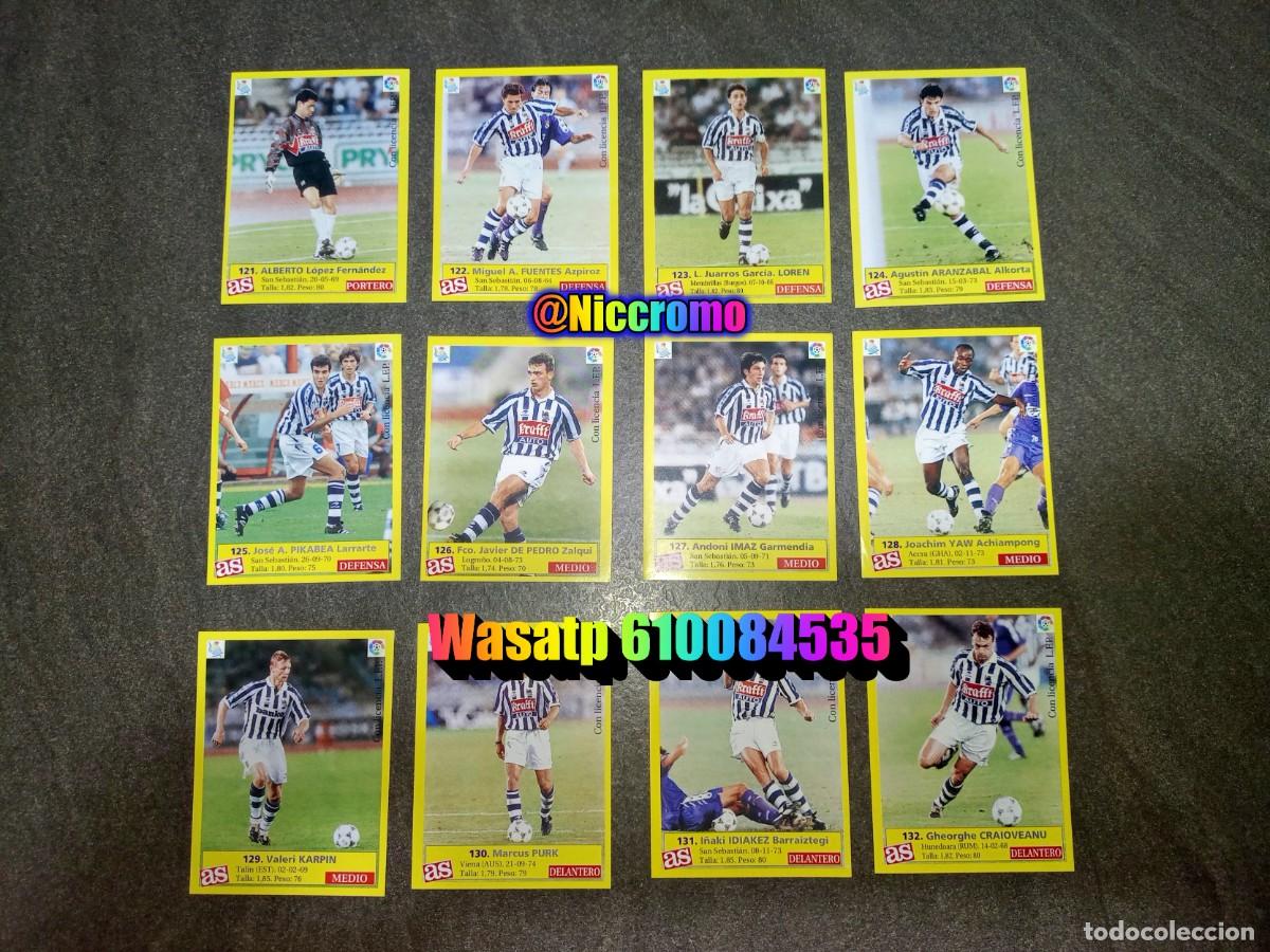 Cromos de f&uacute;tbol: real sociedad 12 cromos sin pegar liga as 95 96 album futbol 1995 1996 niccromo
