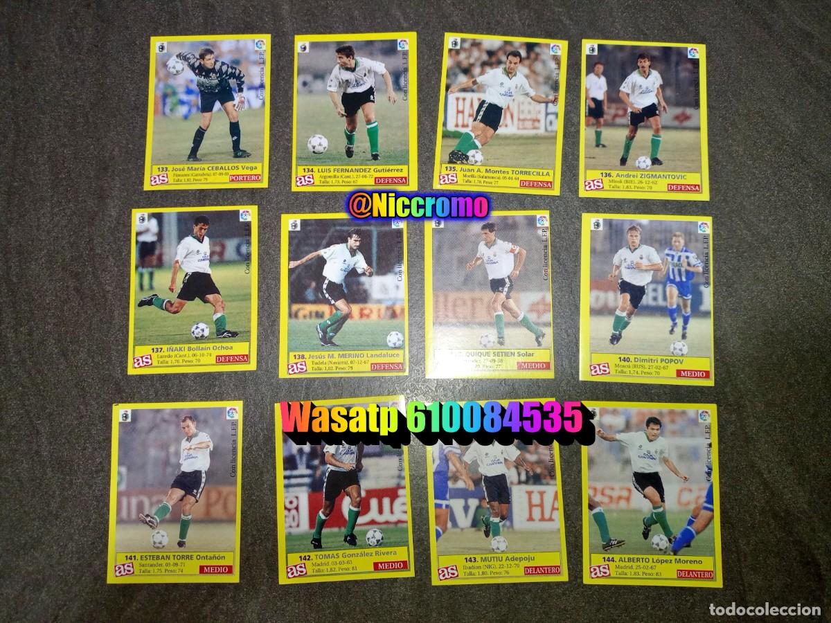 Cromos de f&uacute;tbol: racing santander 12 cromos sin pegar liga as 95 96 album futbol 1995 1996 niccromo