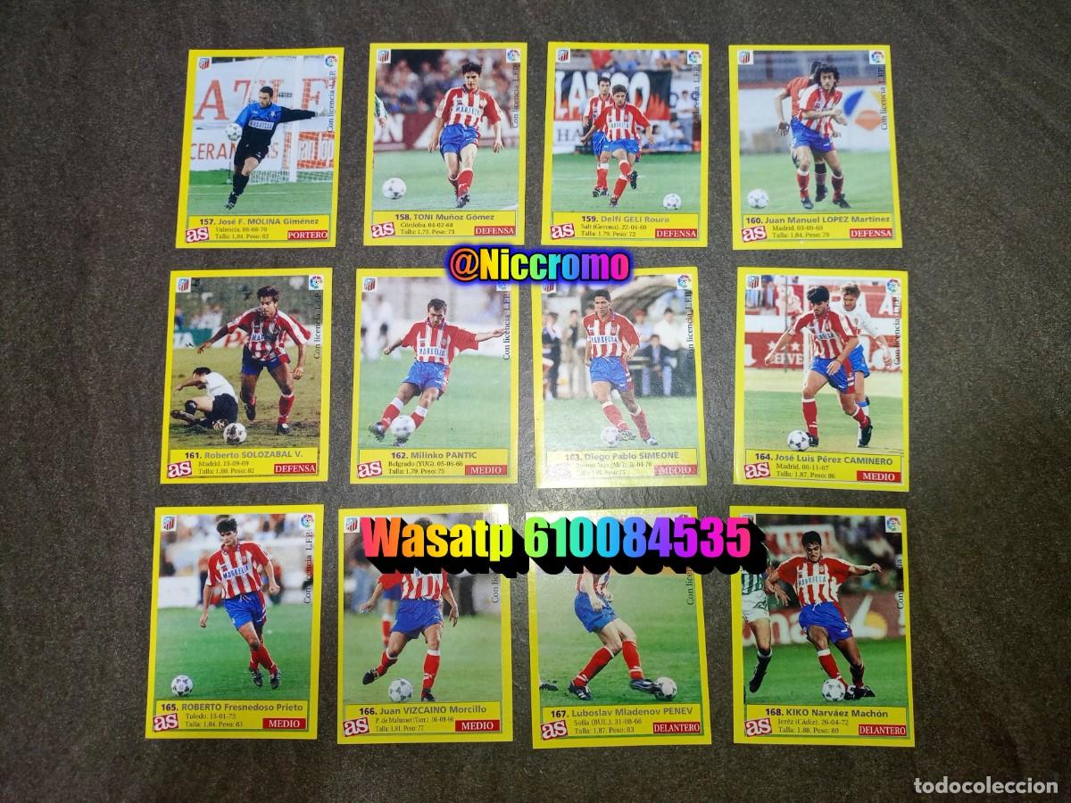 Cromos de f&uacute;tbol: atletico de madrid 12 cromos sin pegar liga as 95 96 album futbol 1995 1996 niccromo