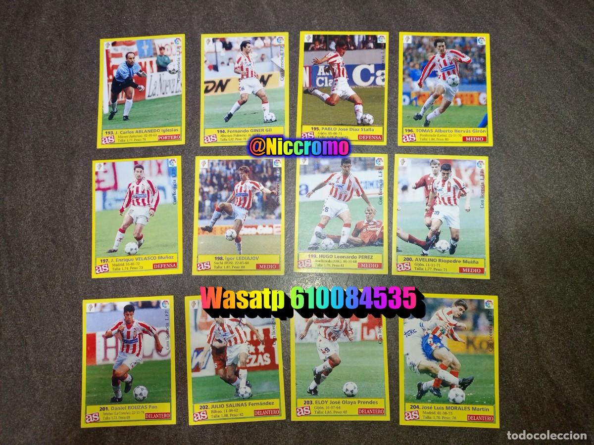Cromos de f&uacute;tbol: sporting gijon 12 cromos sin pegar liga as 95 96 album futbol 1995 1996 niccromo