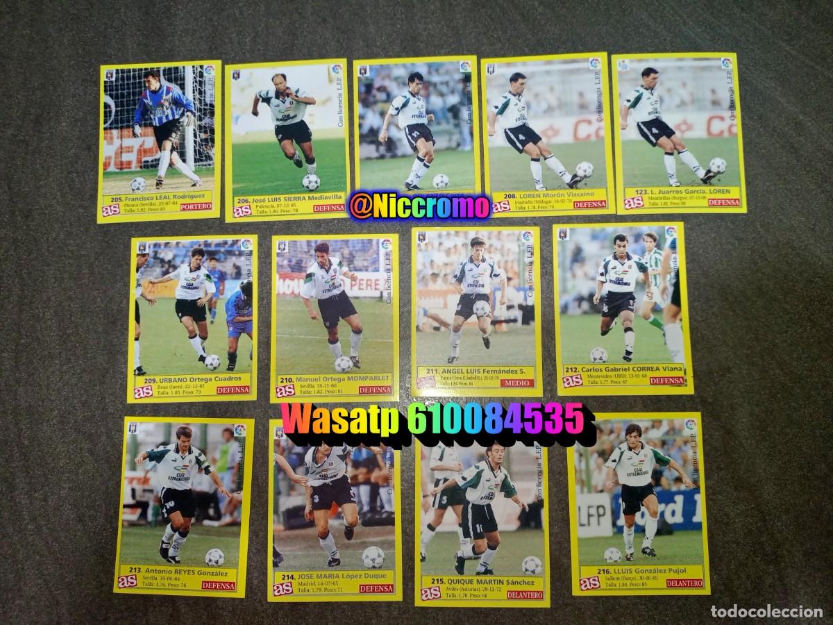 Cromos de f&uacute;tbol: merida 13 cromos 1 con error sin pegar liga as 95 96 album futbol 1995 1996 niccromo
