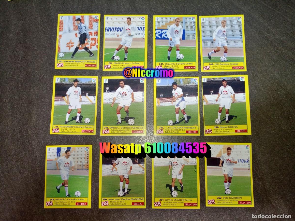 Cromos de f&uacute;tbol: albacete 12 cromos sin pegar liga as 95 96 album futbol 1995 1996 niccromo