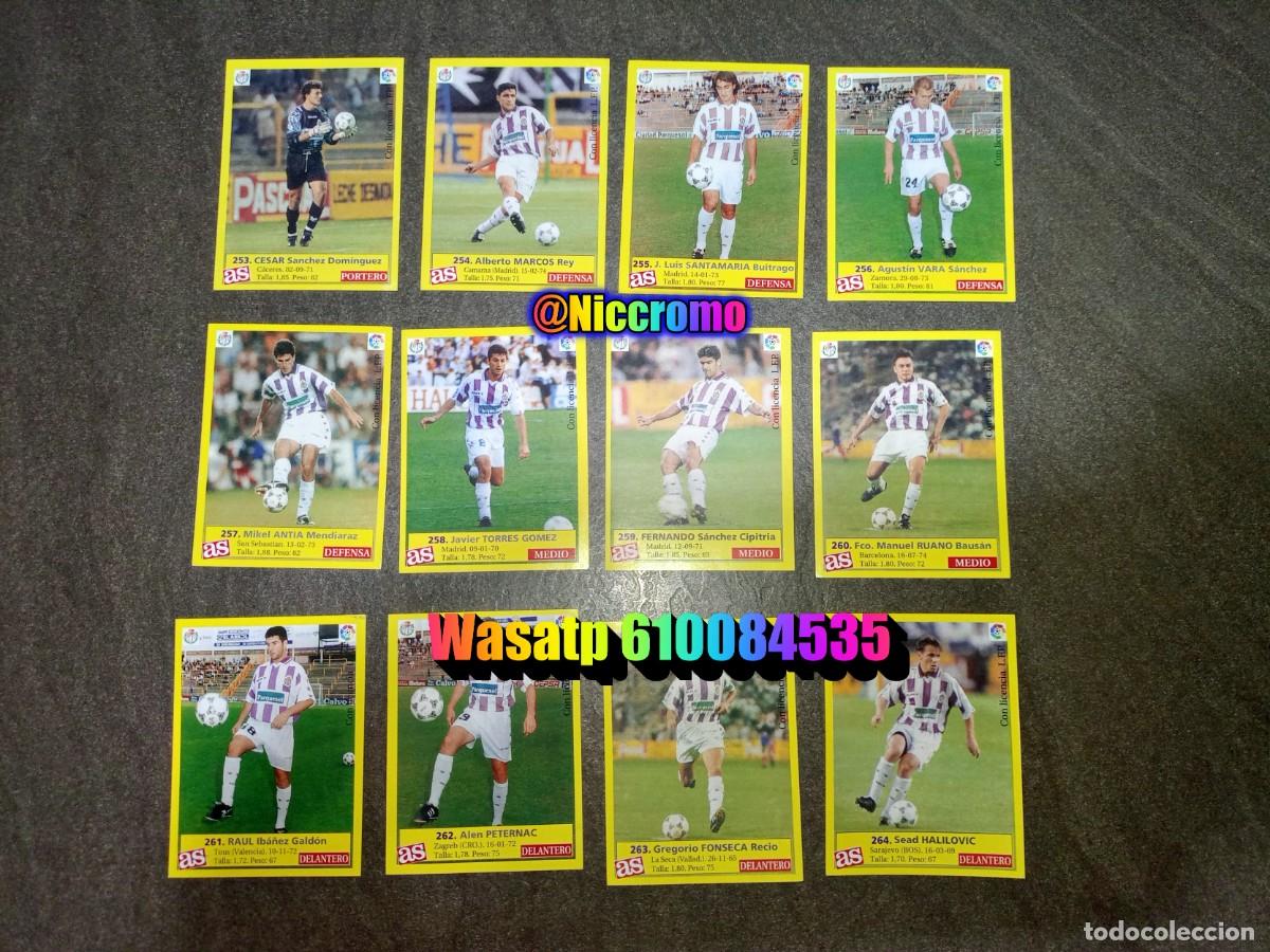 Cromos de f&uacute;tbol: real valladolid 12 cromos sin pegar liga as 95 96 album futbol 1995 1996 niccromo