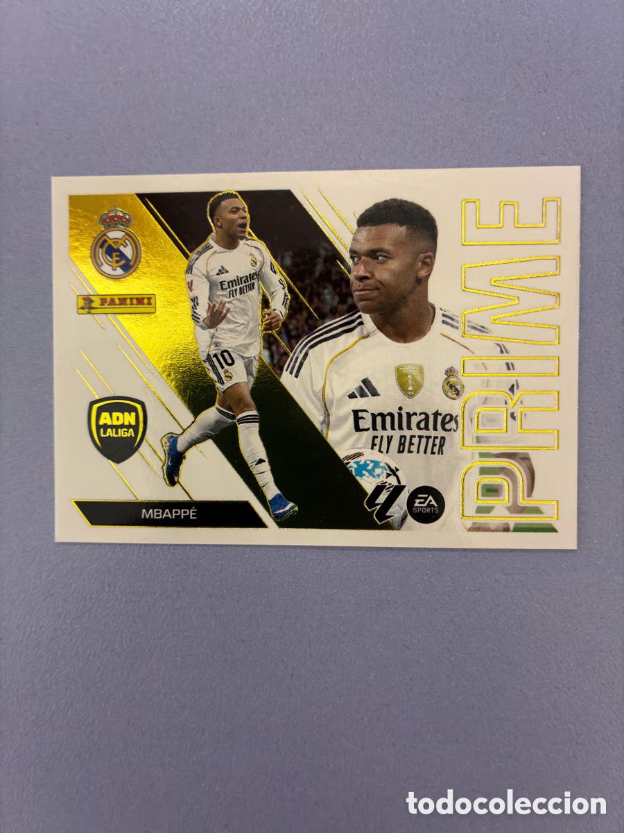 Figurine di Calcio: Cromo Kylian Mbapp&eacute; (Serie Especial ADN LaLiga Prime) Dorado N.&ordm; 8 - Real Madrid - Liga Este 2026-27