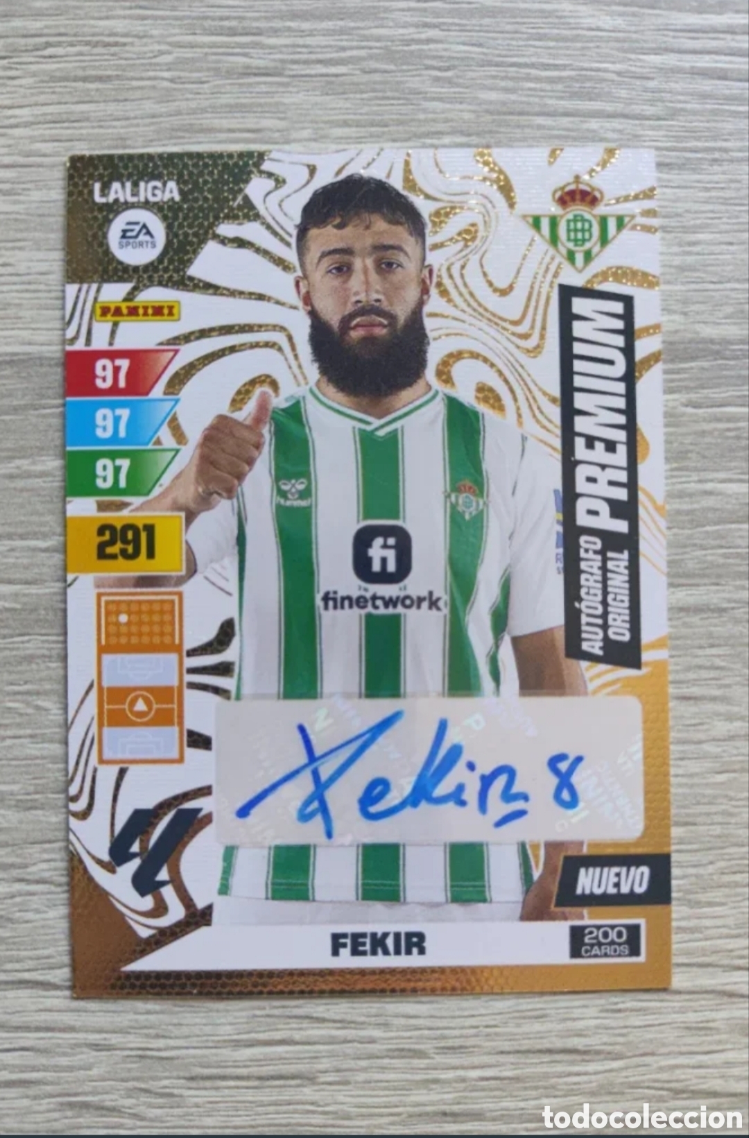 Cromos de f&uacute;tbol: Autografo original premium Fekir adrenalyn 2023/2024