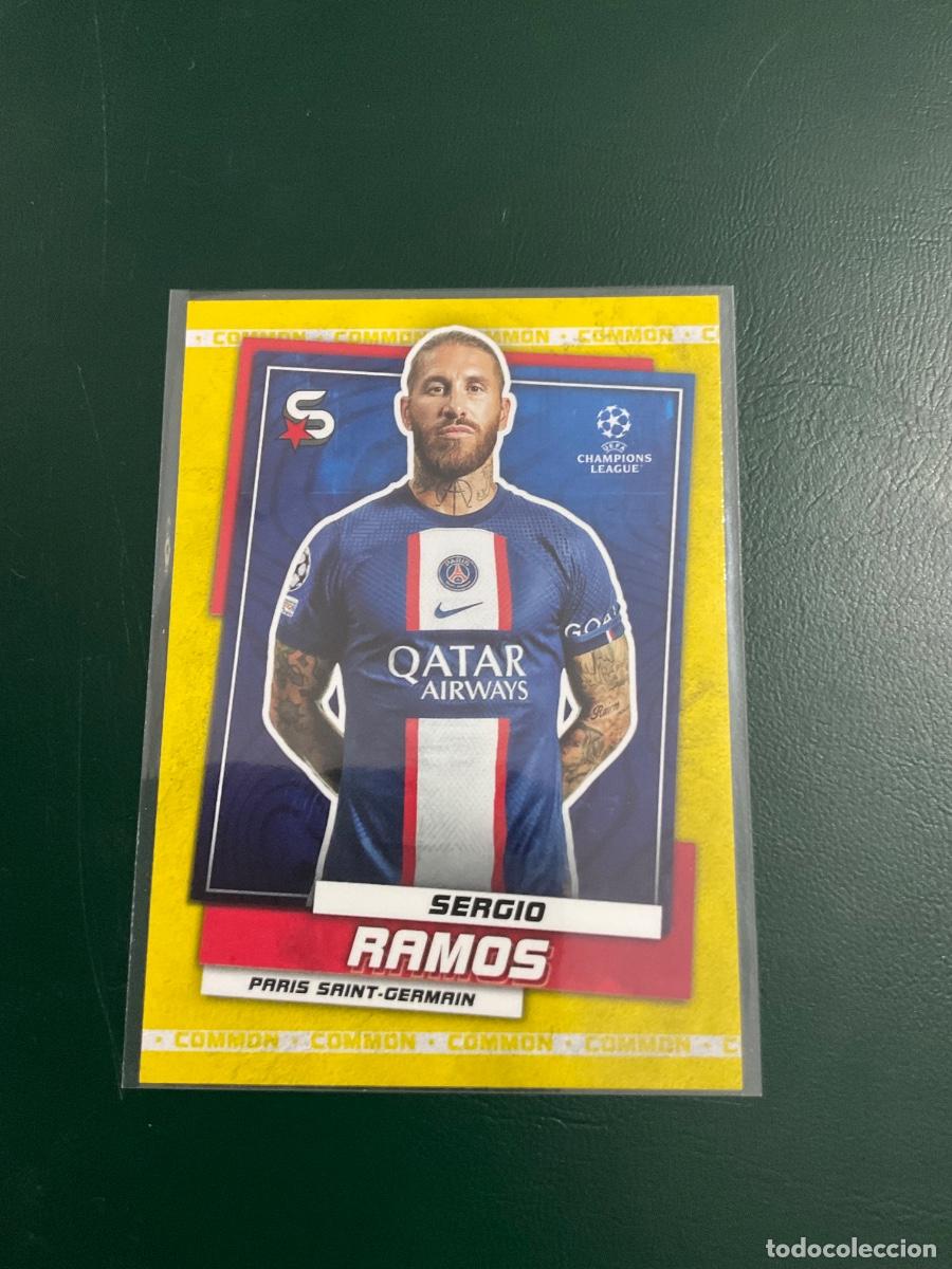 Cromos de f&uacute;tbol: 2023 Topps Superstars Uefa Champions League- COMMON VERSION YELLOW - Sergio Ramos n 130 PSG