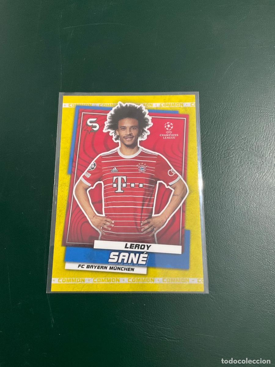 Cromos de f&uacute;tbol: 2023 Topps Superstars Uefa Champions League- COMMON VERSION YELLOW - Leroy Sane n 103 - FC Bayern
