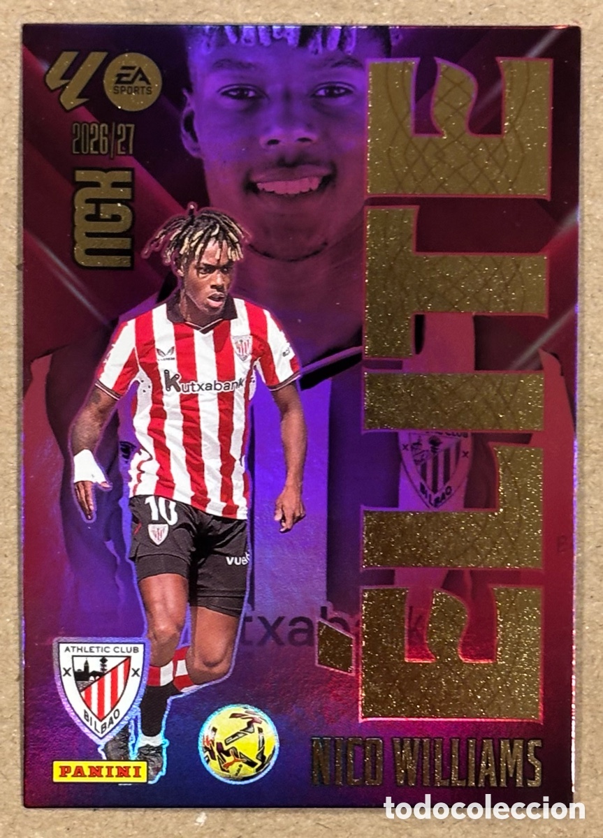 Cromos de f&uacute;tbol: NICO WILLIAMS (ATHLETICCLUB). CARTA ELITE PANINI MEGACRACKS MGK 2026/27. #12