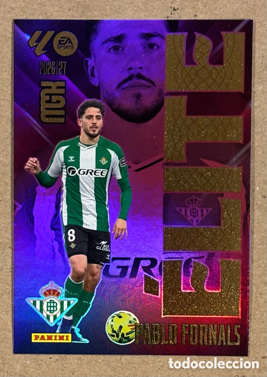 Cromos de f&uacute;tbol: PABLO FORNALS (REAL BETIS). CARTA ELITE PANINI MEGACRACKS MGK 2026/27. #14.