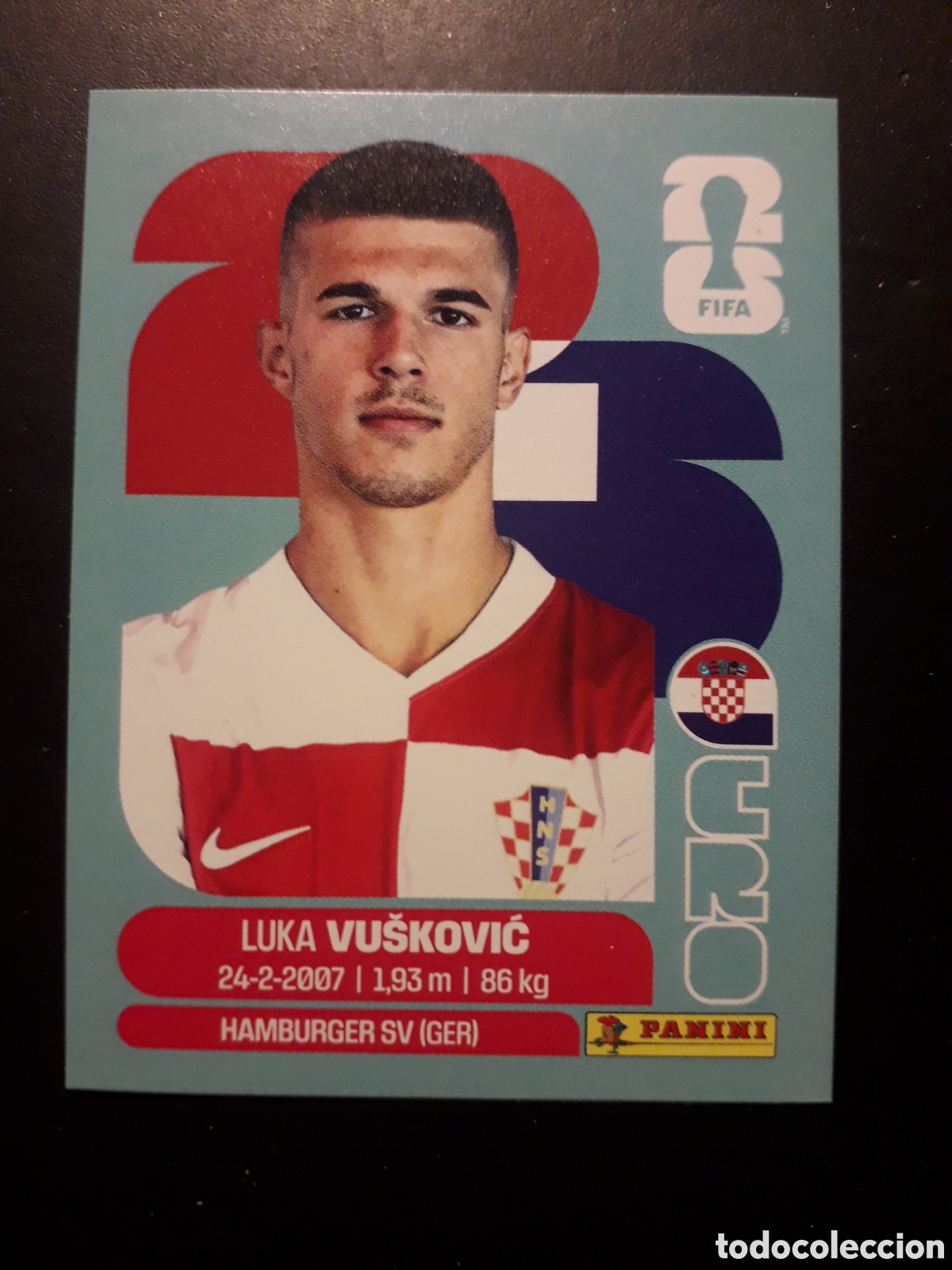 Cromos de f&uacute;tbol: VU&Scaron;KOVIC CROACIA CRO 6 MUNDIAL F&Uacute;TBOL 2026 FIFA WORLD CUP PANINI SIN PEGAR PEDIDO M&Iacute;NIMO 3&euro;