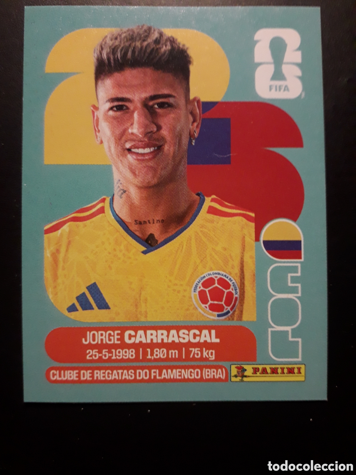 Cromos de f&uacute;tbol: CARRASCAL COLOMBIA COL 16 MUNDIAL F&Uacute;TBOL 2026 FIFA WORLD CUP PANINI SIN PEGAR PEDIDO M&Iacute;NIMO 3&euro;