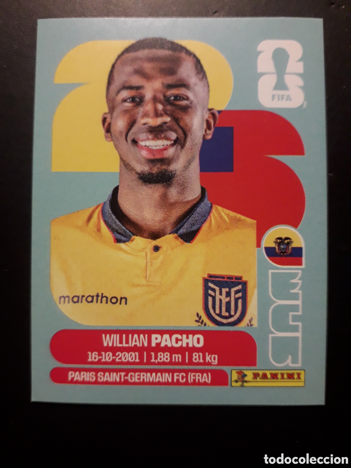 Cromos de f&uacute;tbol: PACHO ECUADOR ECU 6 MUNDIAL F&Uacute;TBOL 2026 FIFA WORLD CUP PANINI SIN PEGAR PEDIDO M&Iacute;NIMO 3&euro;