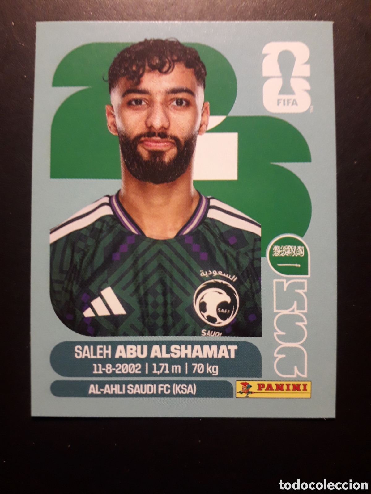 Cromos de f&uacute;tbol: ABU ALSHAMAT ARABIA SAUD&Iacute; KSA 14 MUNDIAL F&Uacute;TBOL 2026 FIFA WORLD CUP PANINI SIN PEG PEDIDO M&Iacute;NIMO 3&euro;