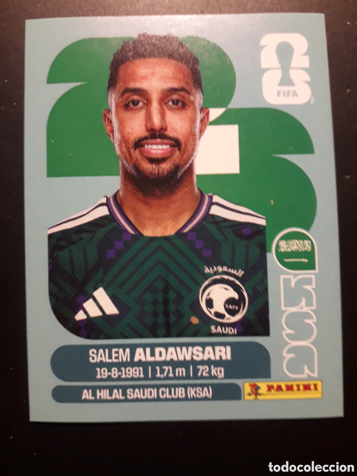 Cromos de f&uacute;tbol: SALEM ALDAWSARI ARABIA SAUD&Iacute; KSA 16 MUNDIAL F&Uacute;TBOL 2026 FIFA WORLD CUP PANINI PEDIDO M&Iacute;NIMO 3&euro;