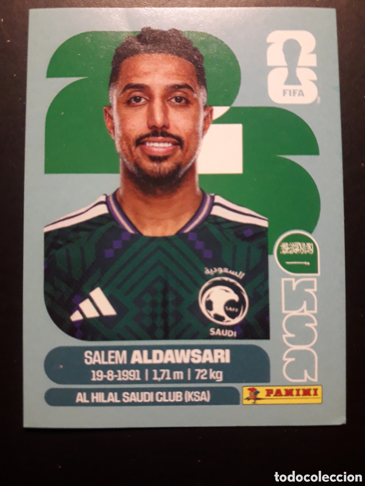 Cromos de f&uacute;tbol: SALEM ALDAWSARI ARABIA SAUD&Iacute; KSA 16 MUNDIAL F&Uacute;TBOL 2026 FIFA WORLD CUP PANINI PEDIDO M&Iacute;NIMO 3&euro;