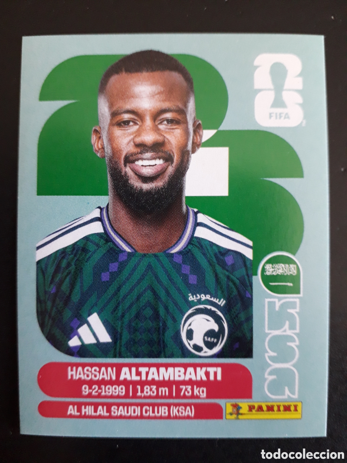 Cromos de f&uacute;tbol: ALTAMBAKTI ARABIA SAUD&Iacute; KSA 8 MUNDIAL F&Uacute;TBOL 2026 FIFA WORLD CUP PANINI SIN PEGAR PEDIDO M&Iacute;NIMO 3&euro;.
