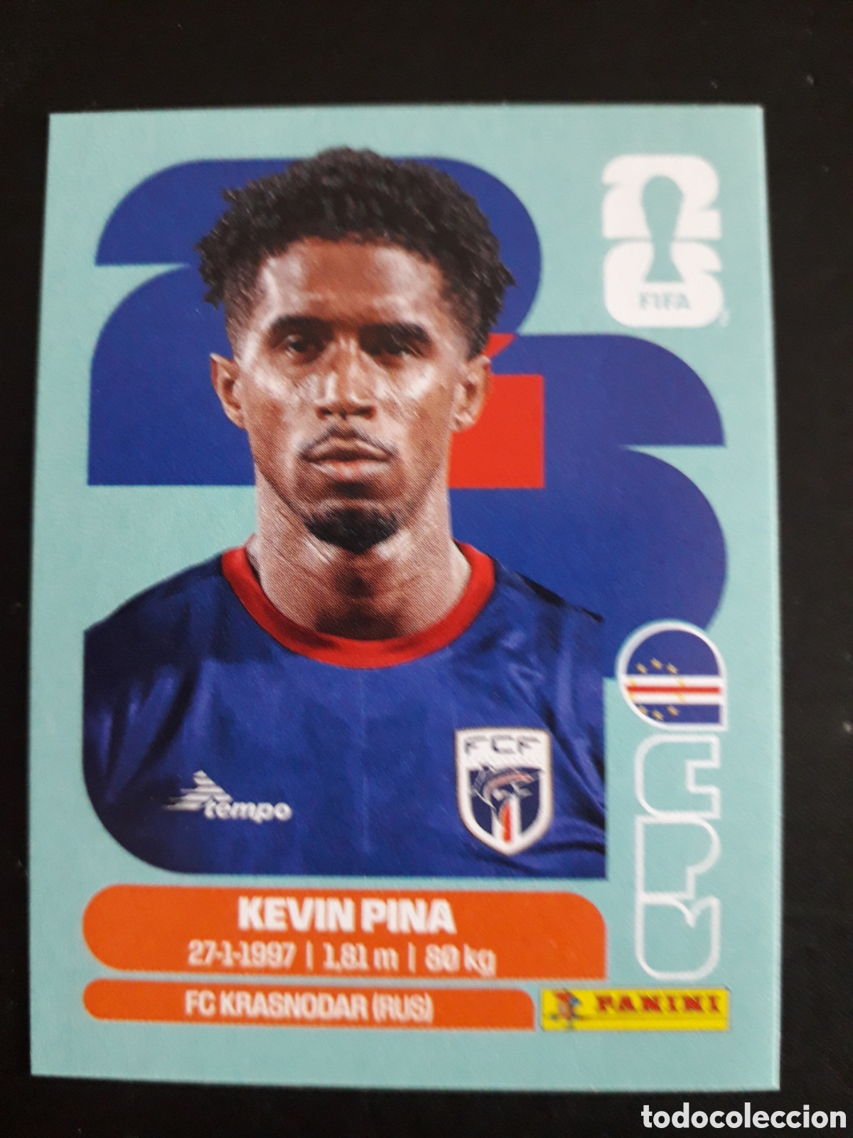 Cromos de f&uacute;tbol: KEVIN PINA CABO VERDE CPV 10 MUNDIAL F&Uacute;TBOL 2026 FIFA WORLD CUP PANINI SIN PEGAR PEDIDO M&Iacute;NIMO 3&euro;