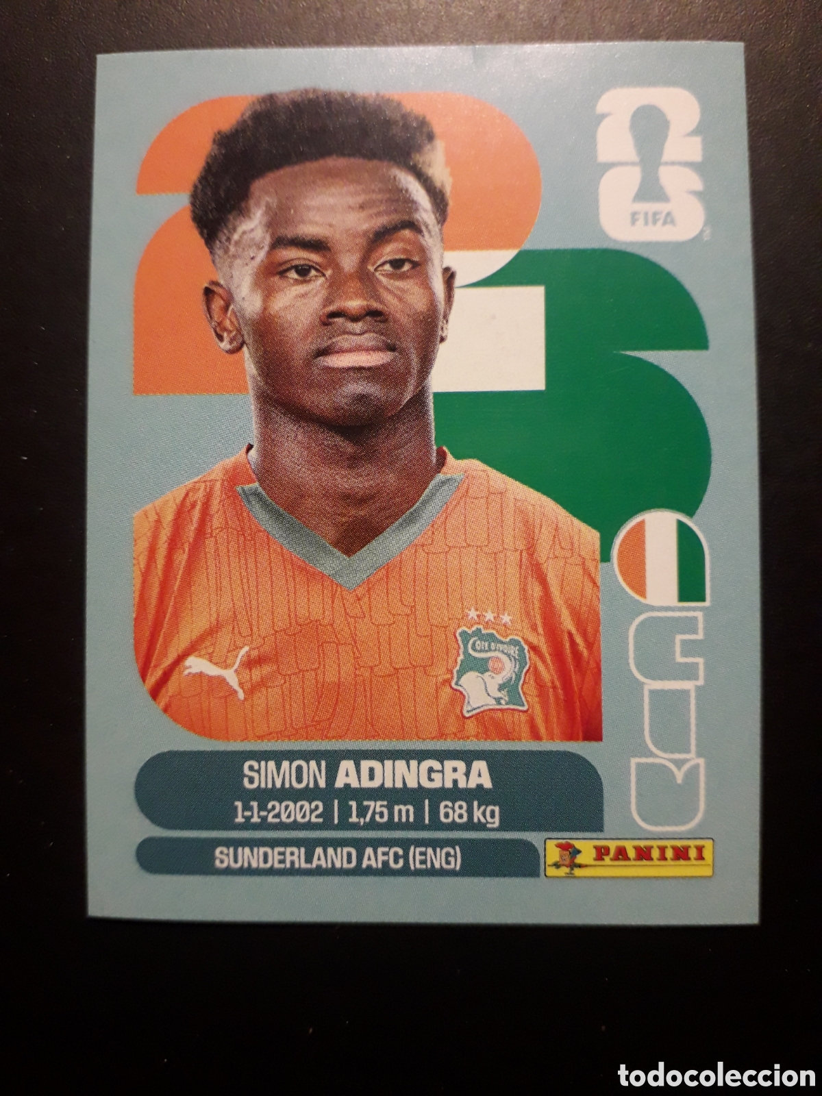 Cromos de f&uacute;tbol: ADINGRA COSTA DE MARFIL CIV 17 MUNDIAL F&Uacute;TBOL 2026 FIFA WORLD CUP PANINI SIN PEGAR PEDIDO M&Iacute;NIMO 3&euro;.