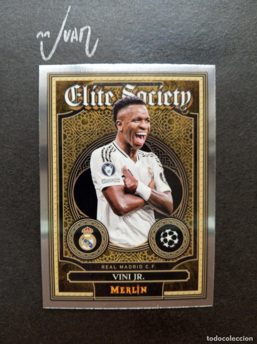 Figurine di Calcio: ES 15 ELITE SOCIETY VINI JR REAL MADRID BRASIL⚽ TOPPS &reg; CHROME MERLIN UCC UEFA 2024 2025 24 25 NUEVO