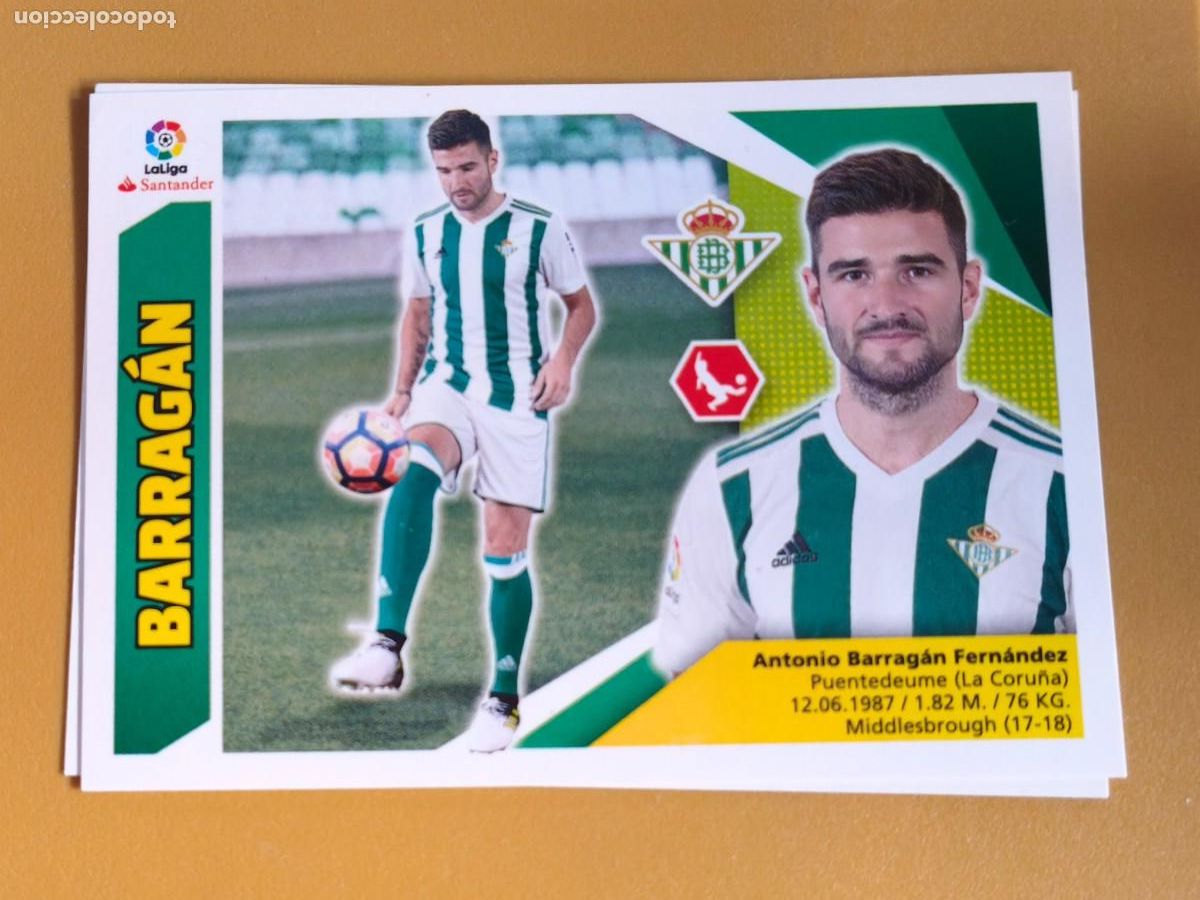 Cromos de f&uacute;tbol: barragan, liga 2017 18 ultimo fichaje