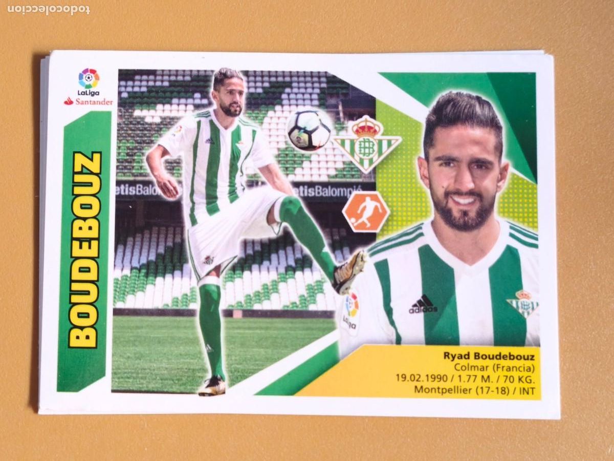 Cromos de f&uacute;tbol: boudebouz, liga 2017 18 coloca