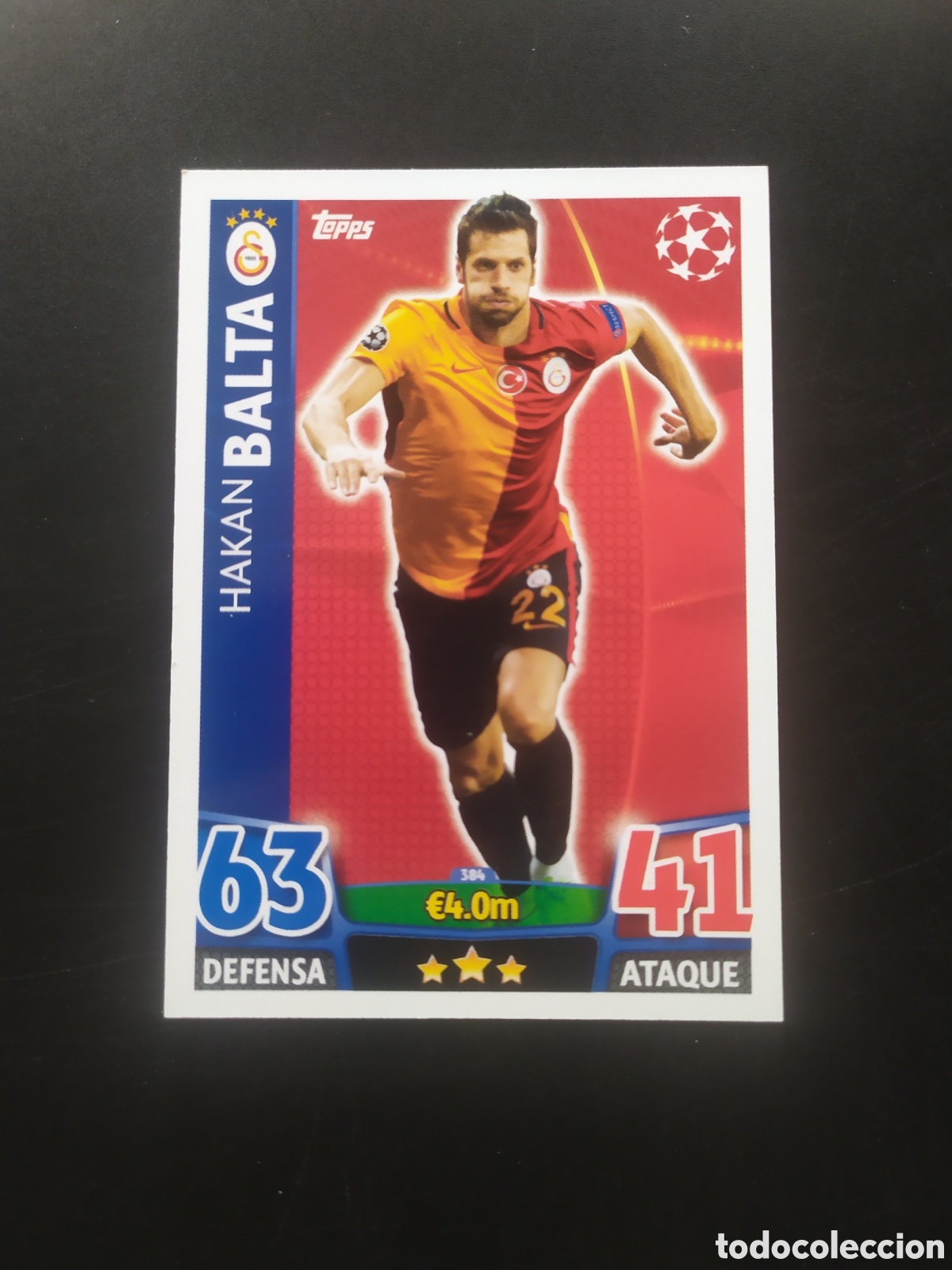 Cromos de f&uacute;tbol: UEFA Champions match attax topps 2015 2016 15 16 Balta n&deg; 384 Galatasaray