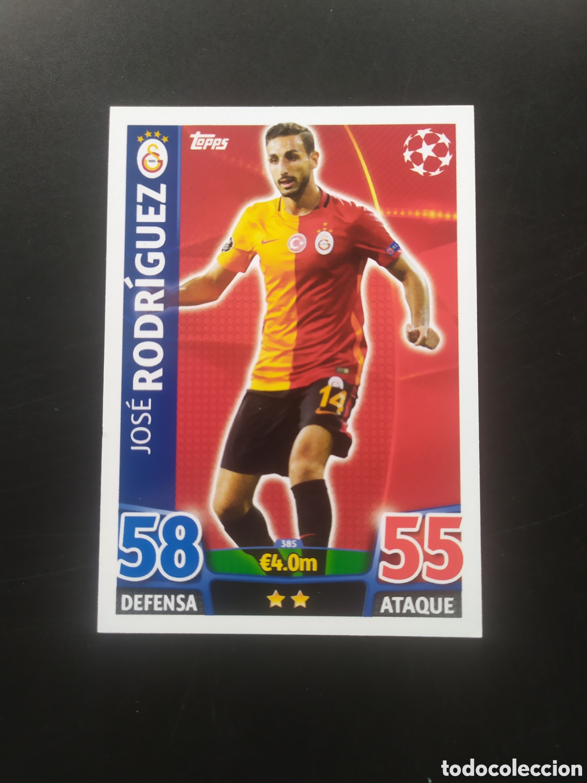 Cromos de f&uacute;tbol: UEFA Champions match attax topps 2015 2016 15 16 Jos&eacute; Rodr&iacute;guez n&deg; 385 Galatasaray