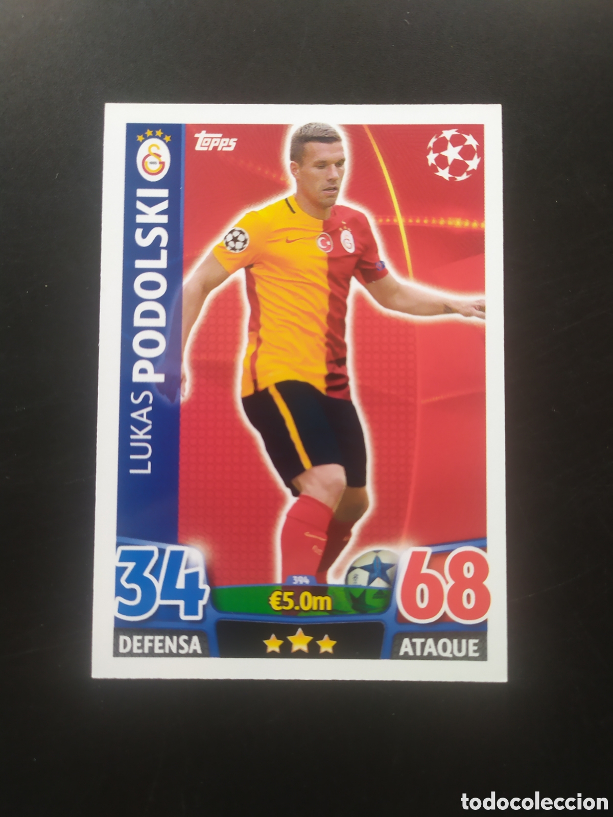 Cromos de f&uacute;tbol: UEFA Champions match attax topps 2015 2016 15 16 Podolski n&deg; 394 Galatasaray