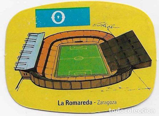 Cromos de Futebol: Espa&ntilde;a 82_Pegatina_Estadio La Romareda-Zaragoza Espa&ntilde;a 1982